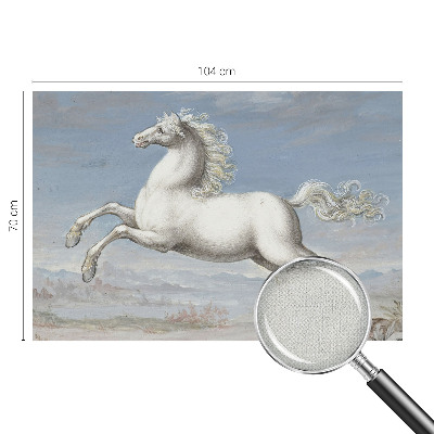 Removable wall mural featuring a horse jumping scene