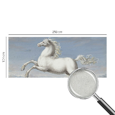 Removable wall mural featuring a horse jumping scene