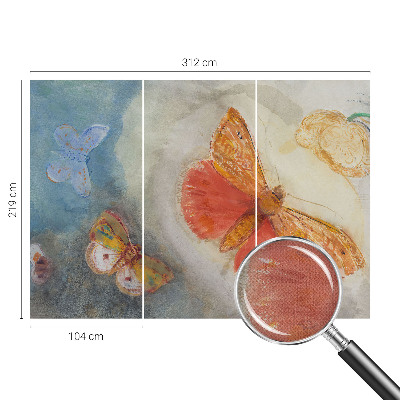 Peel and stick wall mural for kids' room with colorful butterflies