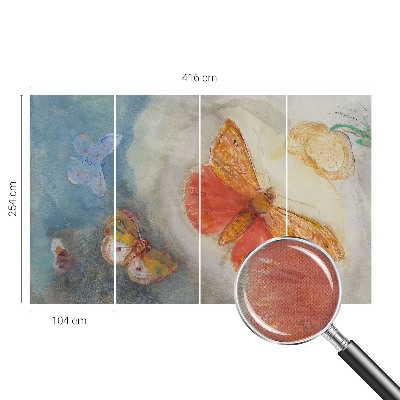 Peel and stick wall mural for kids' room with colorful butterflies