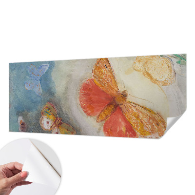Peel and stick wall mural for kids' room with colorful butterflies
