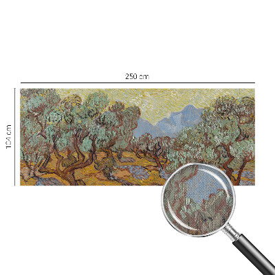 3D wall mural with an olive trees motif