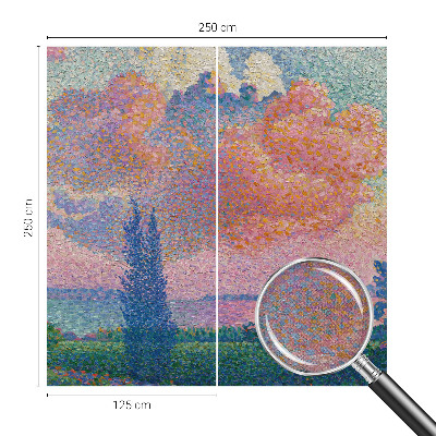 3D photo wallpaper mural with a colorful landscape design