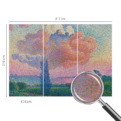 3D photo wallpaper mural with a colorful landscape design
