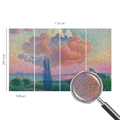 3D photo wallpaper mural with a colorful landscape design