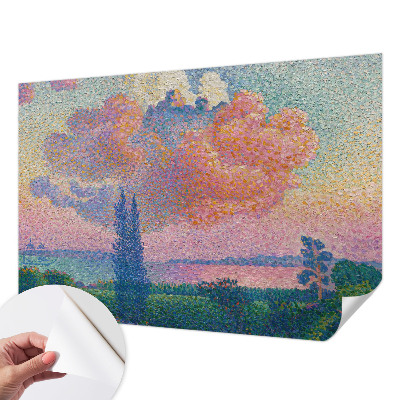 3D photo wallpaper mural with a colorful landscape design