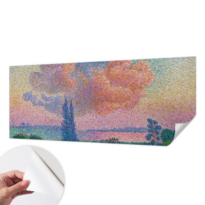 3D photo wallpaper mural with a colorful landscape design
