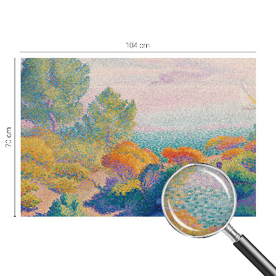 Nursery wall mural with a seaside landscape design