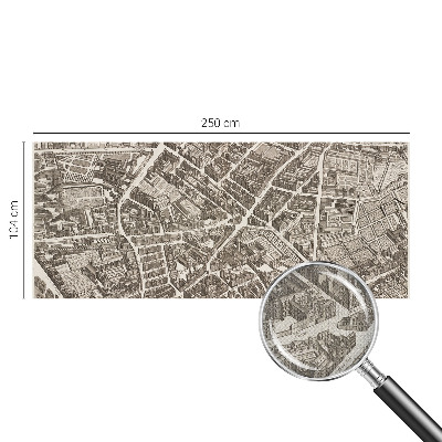 Peel and stick wall mural with an urban maze design