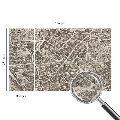 Peel and stick wall mural with an urban maze design