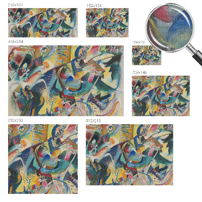 Self-adhesive wall mural with a colorful abstract design