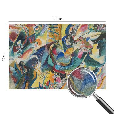Self-adhesive wall mural with a colorful abstract design