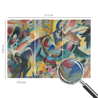 Self-adhesive wall mural with a colorful abstract design