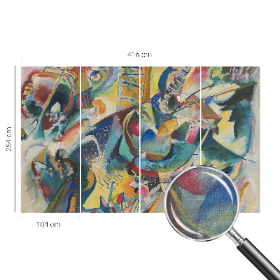 Self-adhesive wall mural with a colorful abstract design