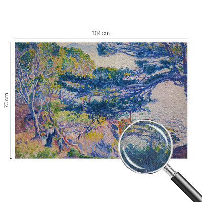 Stick-on wall mural with an impressionist landscape design