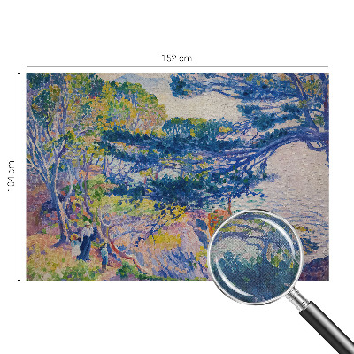 Stick-on wall mural with an impressionist landscape design