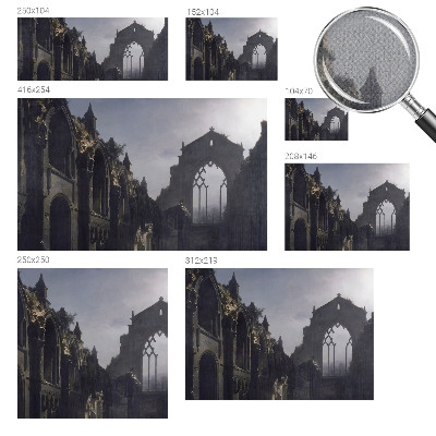 Self-adhesive photo wallpaper with a Gothic ruins motif