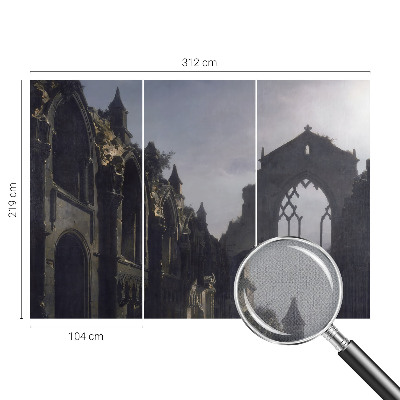 Self-adhesive photo wallpaper with a Gothic ruins motif