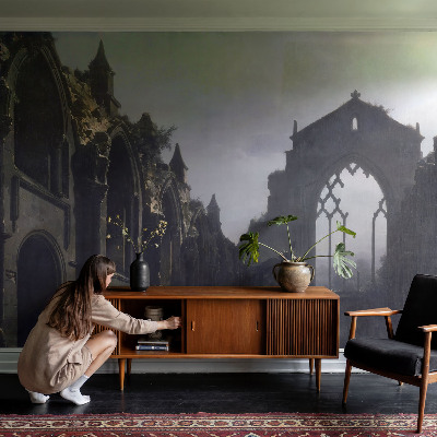 Self-adhesive photo wallpaper with a Gothic ruins motif