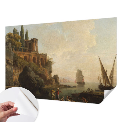 Removable wall mural featuring a sea scenery design