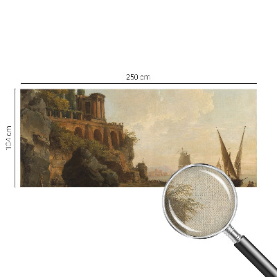 Removable wall mural featuring a sea scenery design