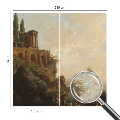 Removable wall mural featuring a sea scenery design