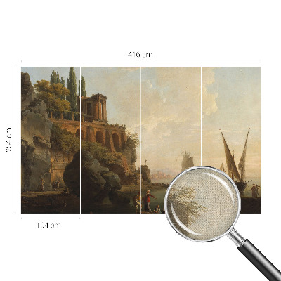 Removable wall mural featuring a sea scenery design