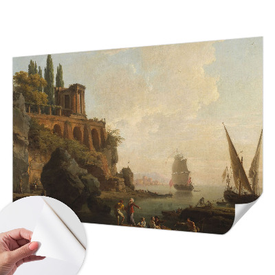 Removable wall mural featuring a sea scenery design