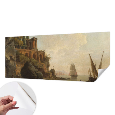 Removable wall mural featuring a sea scenery design