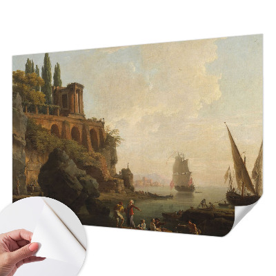 Removable wall mural featuring a sea scenery design