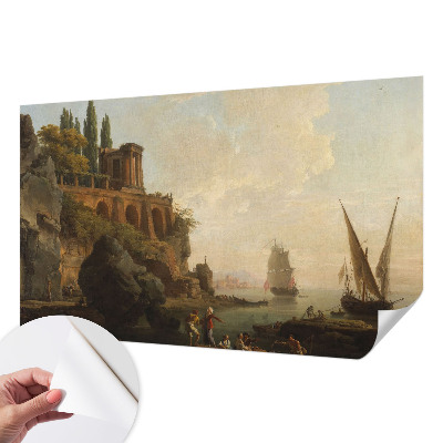 Removable wall mural featuring a sea scenery design