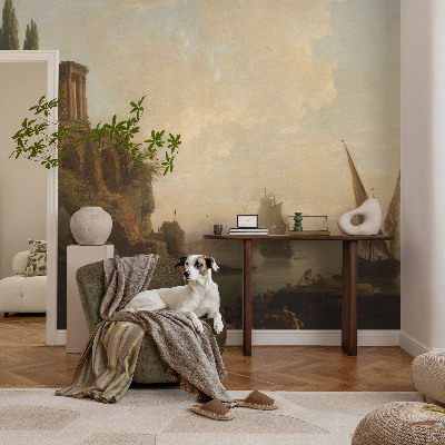 Removable wall mural featuring a sea scenery design