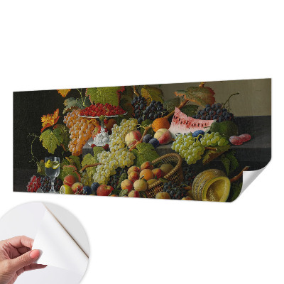Removable wall mural wallpaper with a fruit composition design