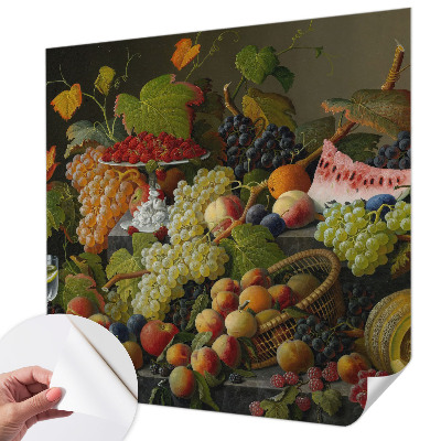 Removable wall mural wallpaper with a fruit composition design
