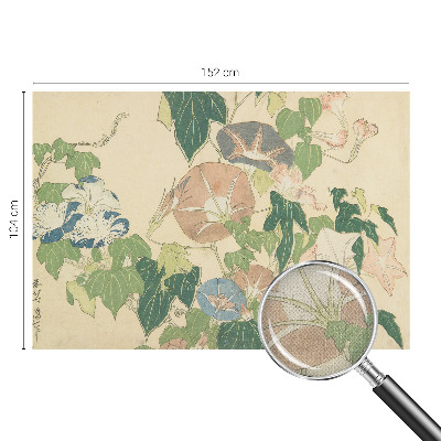 Peel and stick wall mural for living room with a floral elegance design
