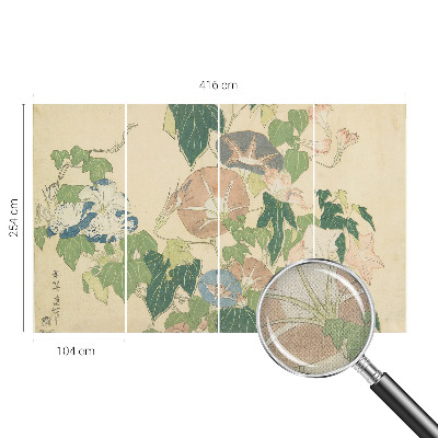 Peel and stick wall mural for living room with a floral elegance design
