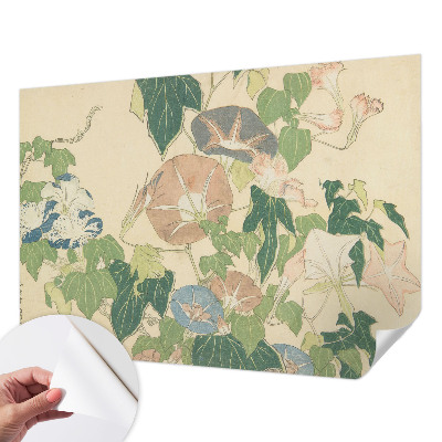 Peel and stick wall mural for living room with a floral elegance design