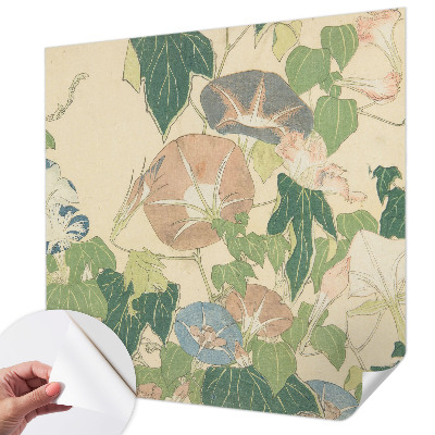 Peel and stick wall mural for living room with a floral elegance design