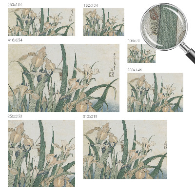 Peel and stick wall mural with a delicate iris design for the bedroom