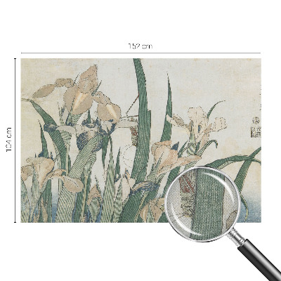 Peel and stick wall mural with a delicate iris design for the bedroom
