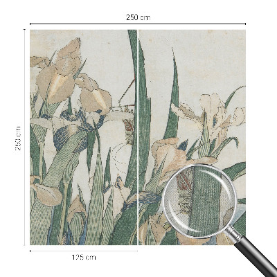 Peel and stick wall mural with a delicate iris design for the bedroom