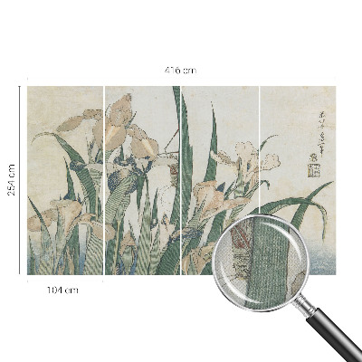 Peel and stick wall mural with a delicate iris design for the bedroom