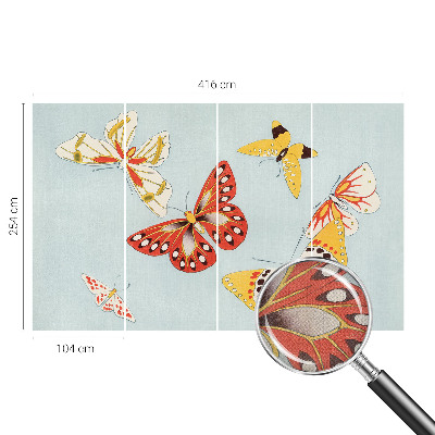 Nursery wall mural with an artistic butterflies motif