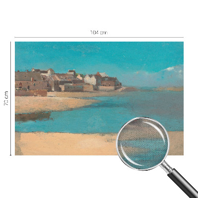 Peel and stick wall mural for kids' room with a quiet village scene