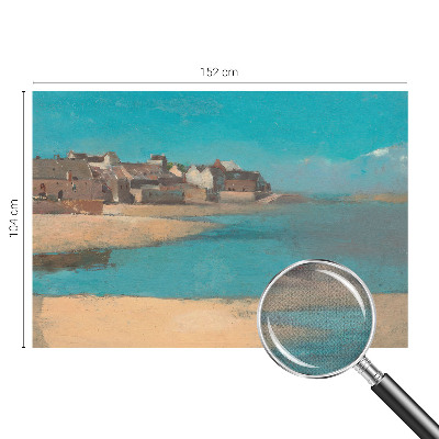 Peel and stick wall mural for kids' room with a quiet village scene