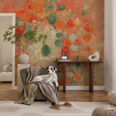 3D photo wallpaper mural with an abstract floral design