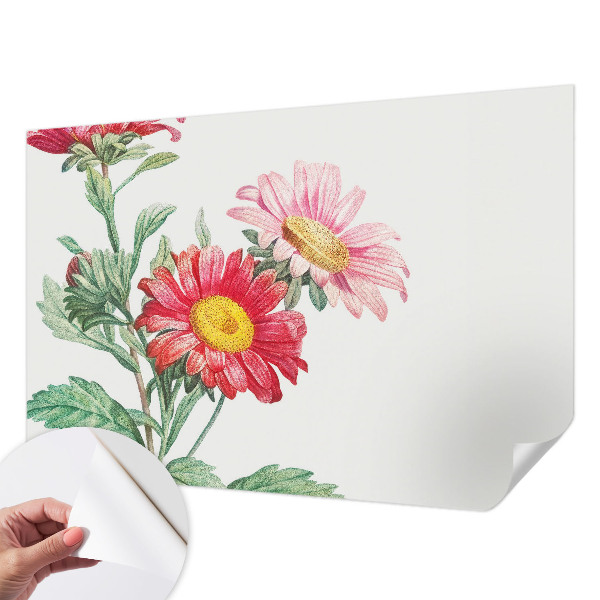 3D wall mural with a delicate floral motif