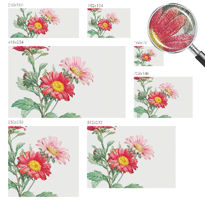 3D wall mural with a delicate floral motif