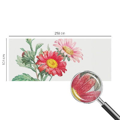 3D wall mural with a delicate floral motif