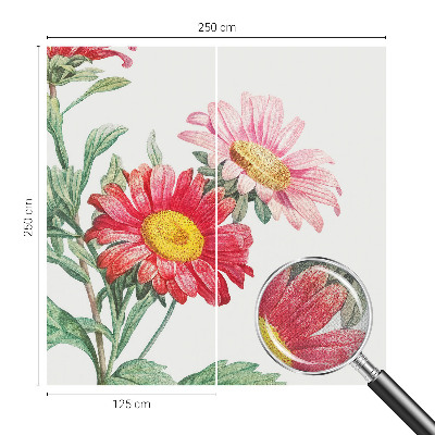 3D wall mural with a delicate floral motif